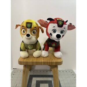 Nickelodeon Paw Patrol Aqua Pups Plush‎ Marshall And Rubble 7" Spin Master